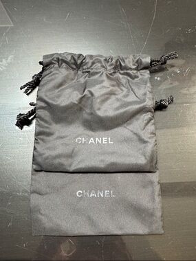 Chanel Black Drawstring Pouches (Set of 2) sample bags small
